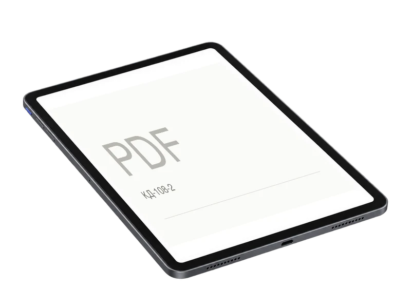 Альбом PDF проекта на планшете