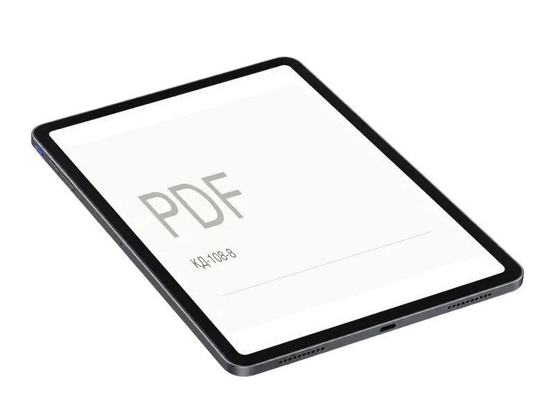 Альбом PDF проекта на планшете