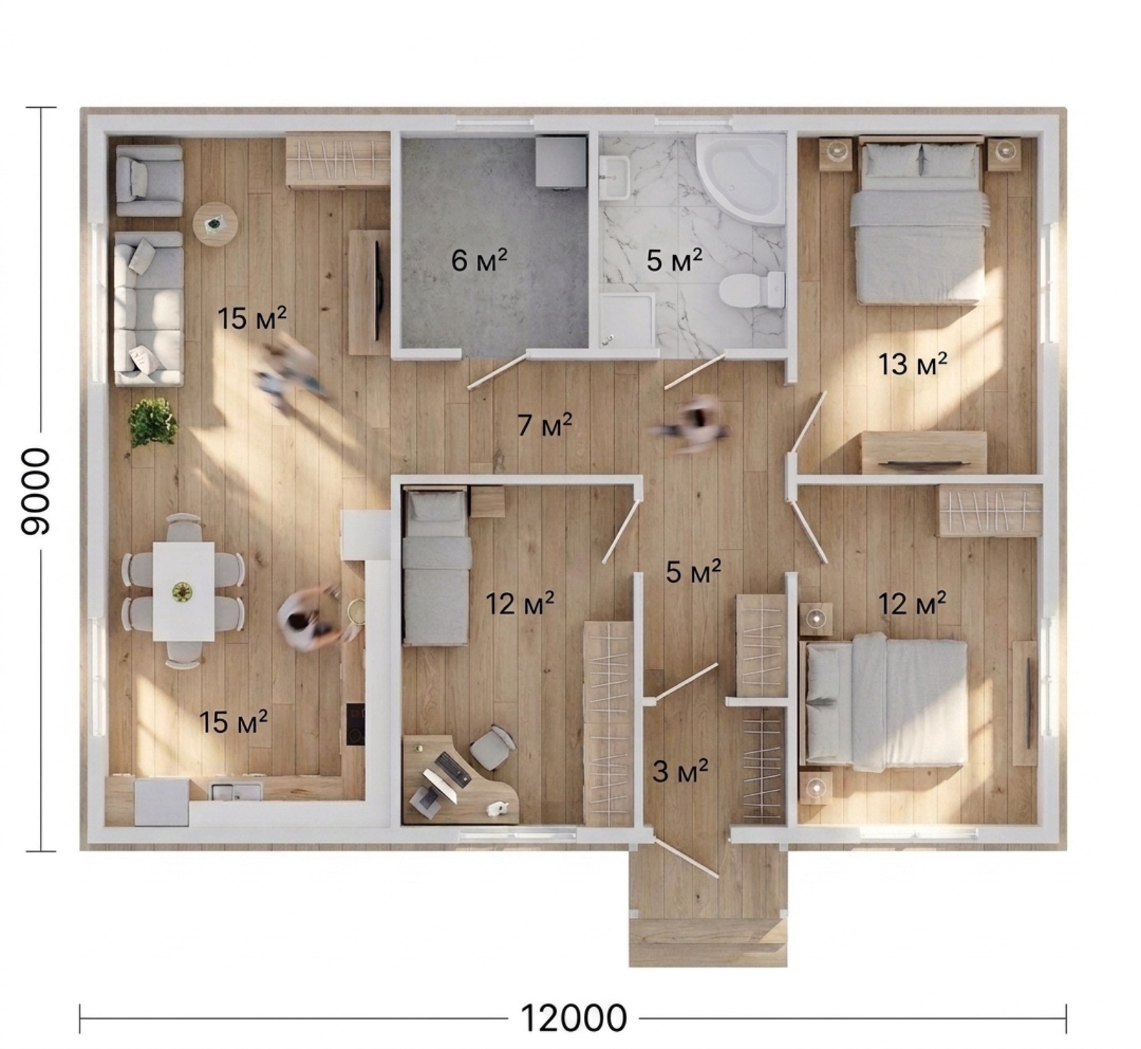 Планировка дома КД-108-9, 108 м²