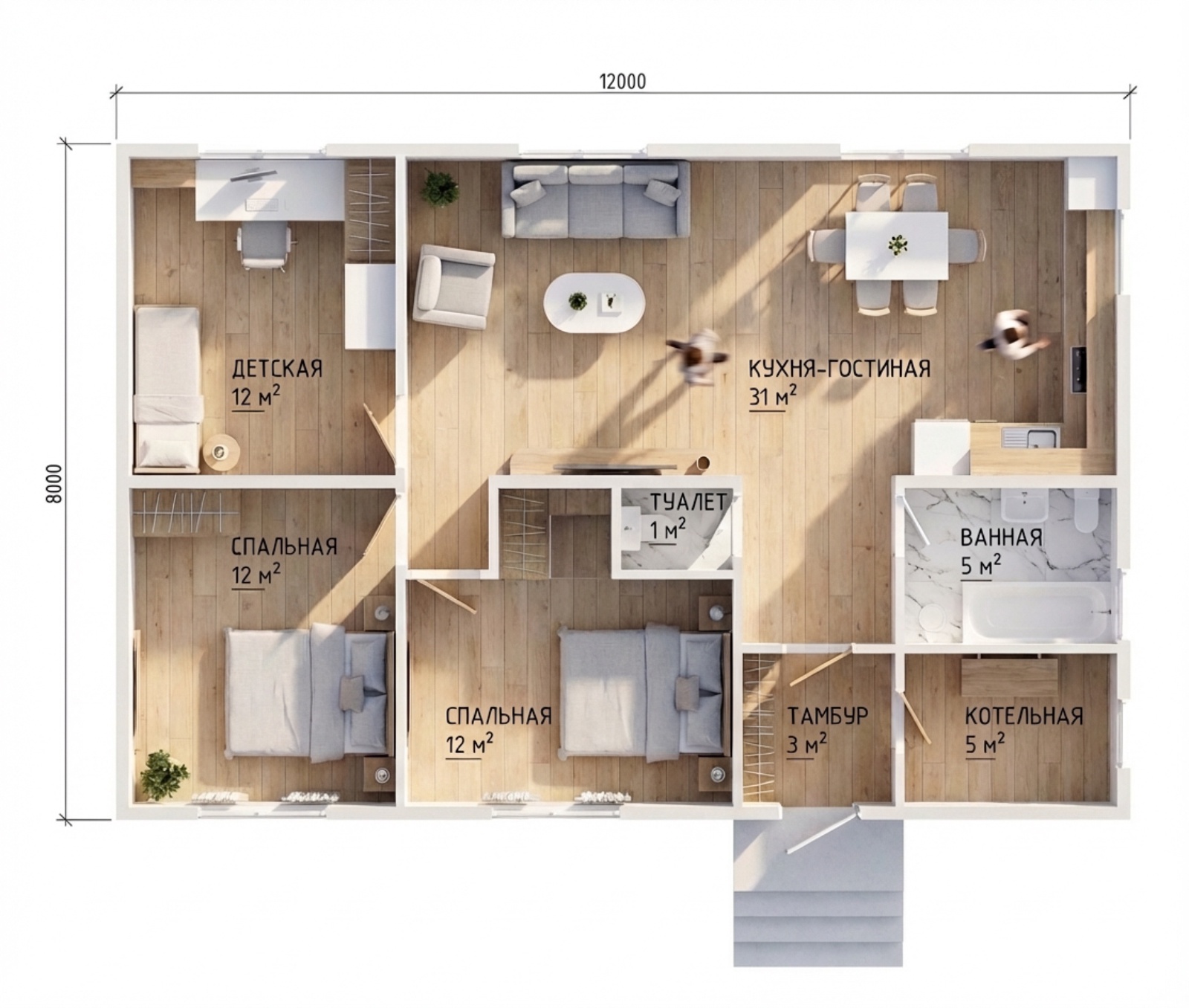 Планировка дома КД-81-2, 81 м²