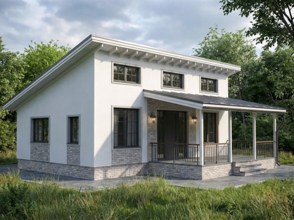 Проект каркасного дома КД-58-4 площадью 58 м² в стиле классика