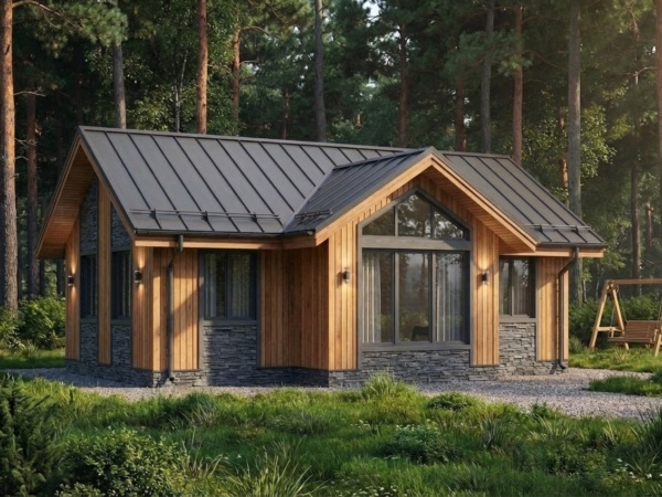 Проект каркасного дома КД-60-3 площадью 60 м² в стиле классика