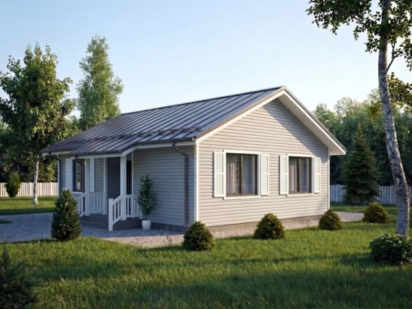 Проект каркасного дома КД-73-1 площадью 73 м² в стиле американский