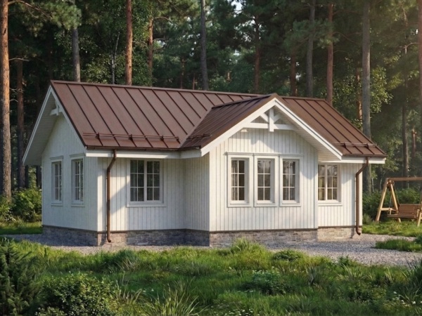 Проект каркасного дома КД-60-1 площадью 60 м² в стиле американский