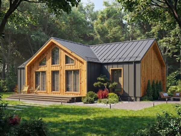 Проект каркасного дома КД-150-2 площадью 150 м² в стиле барнхаус