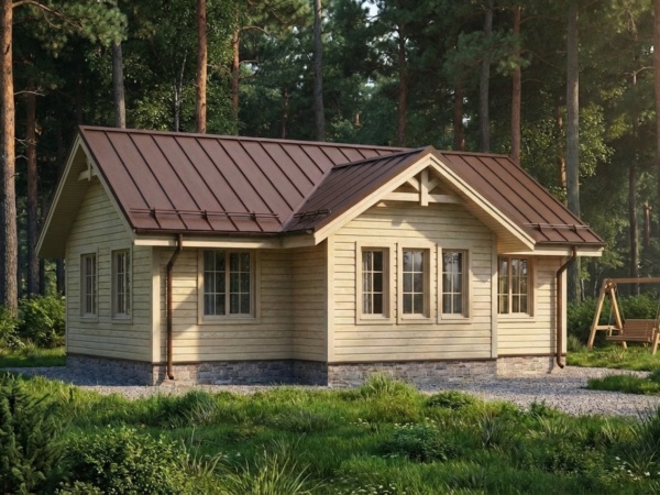 Проект каркасного дома КД-60-5 площадью 60 м² в стиле скандинавский