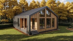 Barnhouse 19 проект каркасного дома 10х8 с 2 спальнями