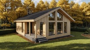 lagom 19 проект каркасного дома 10х8 с 2 спальнями