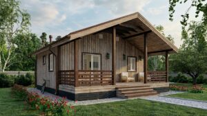 Lagom 26 проект каркасного дома 9х8 с 2 спальнями