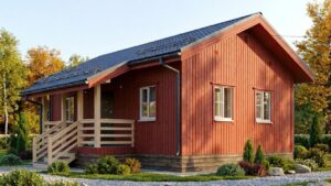 Lagom 28 проект каркасного дома 9х8 с 2 спальнями