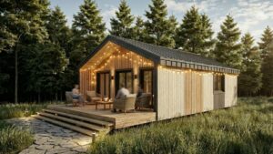 Lagom 29 проект каркасного дома 13х9 с 2 спальнями