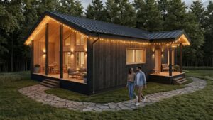 Lagom 30 проект каркасного дома 13х9 с 2 спальнями