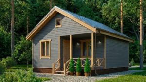 Lagom 32 проект каркасного дома 6х6 с 1 спальней