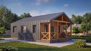 lagom 33 барнхаус проект каркасного дома 10х8 с 2 спальнями