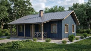 lagom 34 проект каркасного дома 10х9 с 3 спальнями