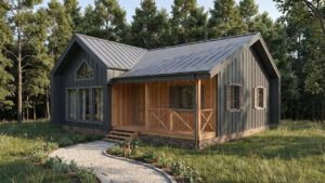 lagom 35 барнхаус проект каркасного дома 11х9 с 2 спальнями