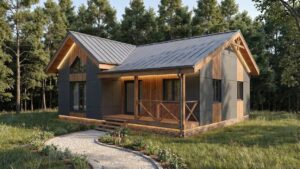 lagom 35 классический стиль проект каркасного дома 11х9 с 2 спальнями