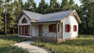 lagom 35 скандинавский стиль проект каркасного дома 11х9 с 2 спальнями