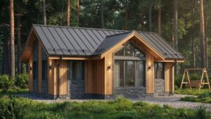 lagom 36 классический стиль проект каркасного дома 10х8 с 2 спальнями