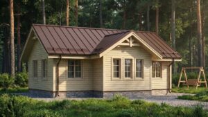 lagom 36 скандинавский стиль проект каркасного дома 10х8 с 2 спальнями