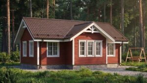 lagom 36 шведский стиль проект каркасного дома 10х8 с 2 спальнями