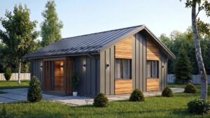 lagom 37 классический проект каркасного дома 9х8 с 2 спальнями