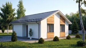 lagom 37 скандинавский стиль проект каркасного дома 9х8 с 2 спальнями