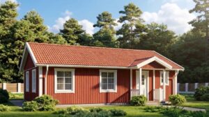 lagom 38 шведский стиль проект каркасного дома 12х8 с 3 спальнями