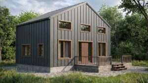 lagom 39 барнхаус проект каркасного дома 10х10 с 2 спальнями