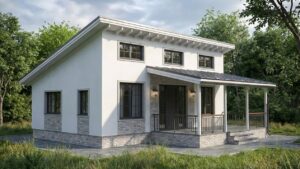 lagom 39 классический стиль проект каркасного дома 10х10 с 2 спальнями