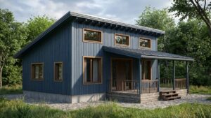 lagom 39 скандинавский стиль проект каркасного дома 10х10 с 2 спальнями