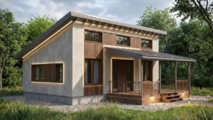 lagom 39 неоклассика проект каркасного дома 10х10 с 2 спальнями