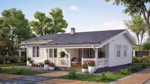 lagom 40 американский стиль проект каркасного дома 12х9 с 3 спальнями