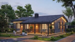 lagom 40 классический стиль проект каркасного дома 12х9 с 3 спальнями