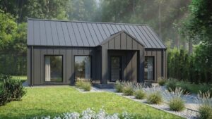 lagom 41 барнхаус проект каркасного дома 12х9 с 3 спальнями