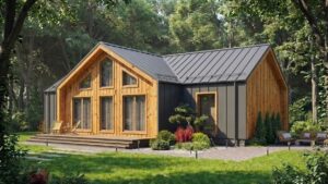 lagom 42 барнхаус проект каркасного дома 15х11 с 2 спальнями