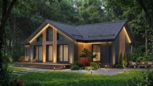 lagom 42 классический стиль проект каркасного дома 15х11 с 2 спальнями