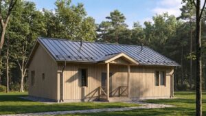 lagom 45 скандинавский стиль проект каркасного дома 12х9 с 3 спальнями