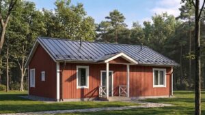 lagom 45 шведский стиль проект каркасного дома 12х9 с 3 спальнями