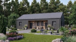 lagom 46 барнхаус проект каркасного дома 17х10 с 5 спальнями