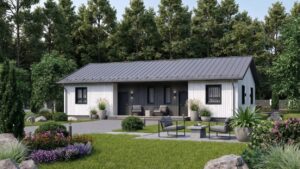 lagom 46 скандинавский стиль проект каркасного дома 17х10 с 5 спальнями