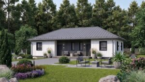 lagom 46 скандинавский стиль проект каркасного дома 17х10 с 5 спальнями