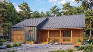 lagom 47 барнхаус проект каркасного дома 17х15 с 3 спальнями