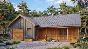 lagom 47 барнхаус проект каркасного дома 17х15 с 3 спальнями