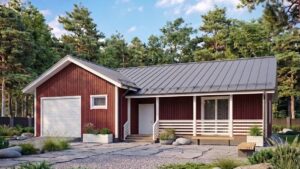 lagom 47 шведский стиль проект каркасного дома 17х15 с 3 спальнями