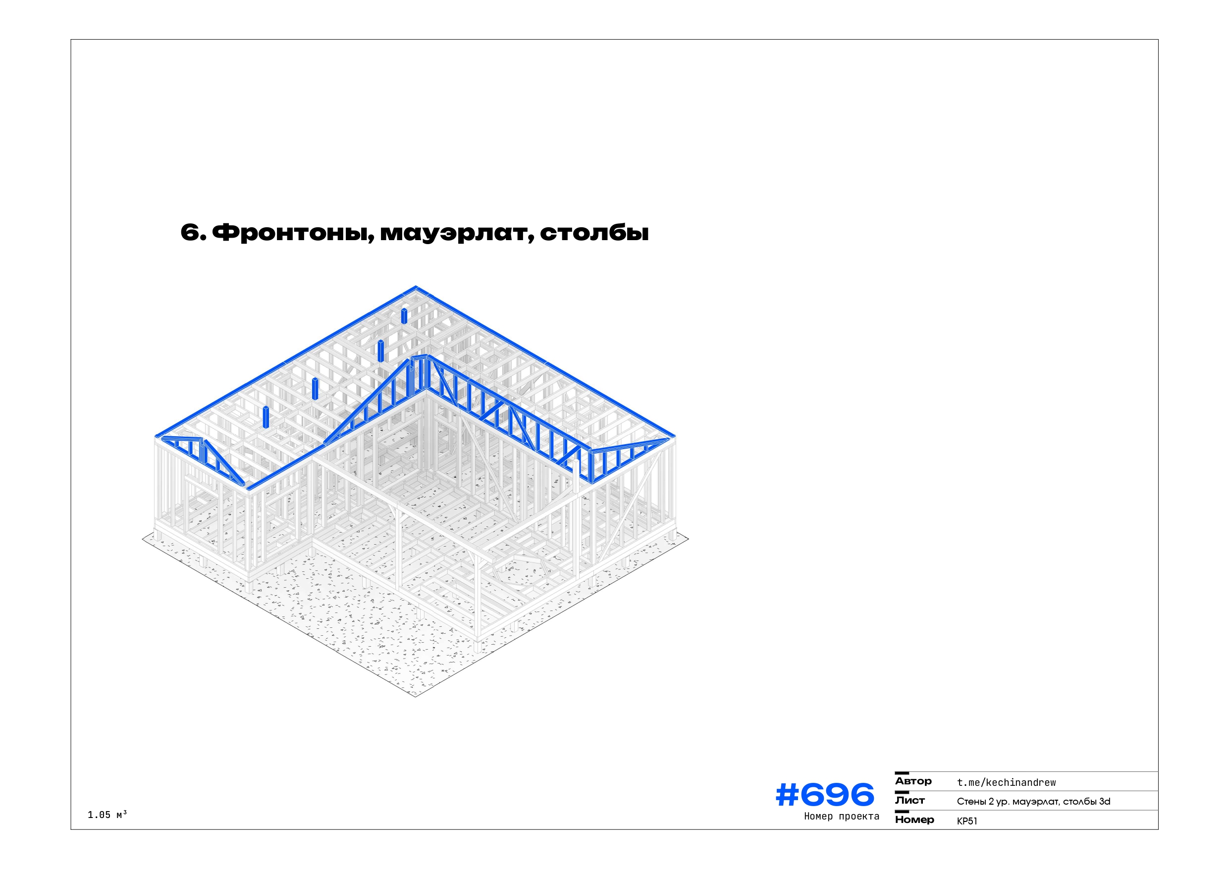 Фронтоны, мауэрлат, столбы