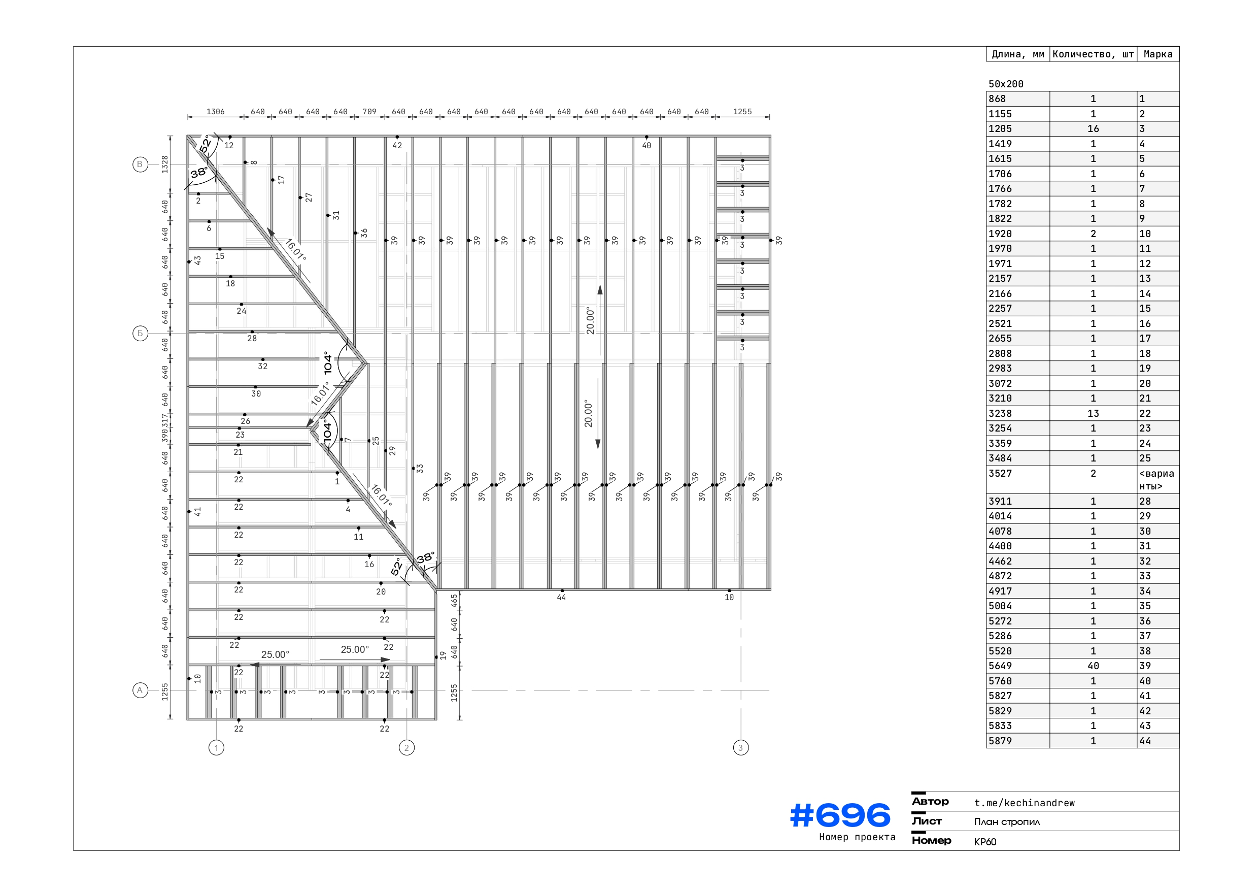План стропил